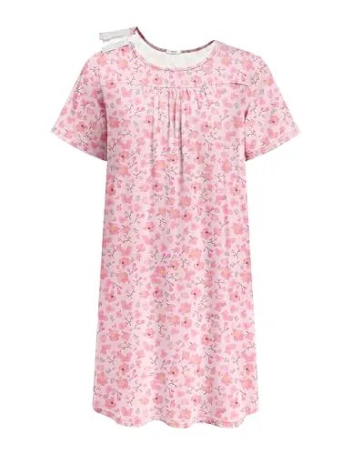 Women's Open-Back Nightgown, Pink Print