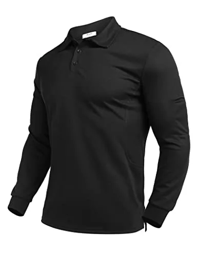 Men's Long-Sleeve Polo, Black