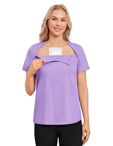 Women's Short-Sleeve Port-Access Shirt X, Purple