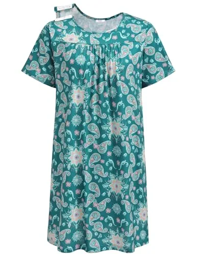 Women's Open-Back Nightgown, Blue Print