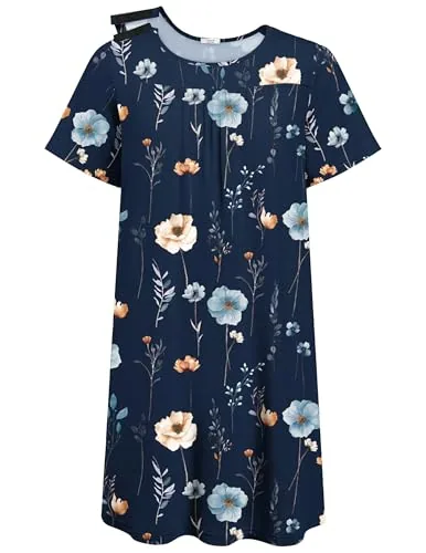 Women's Tear-Away Dress V, Navy Print