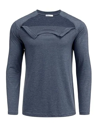 Unisex Long-Sleeve Port-Access Shirt, Navy Blue