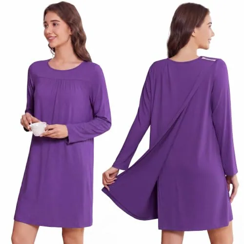 Women's Hospital Gown III, Dark Purple