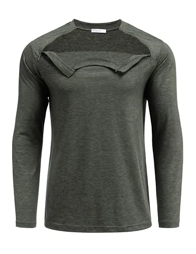 Unisex Long-Sleeve Port-Access Shirt, Dark Army Green