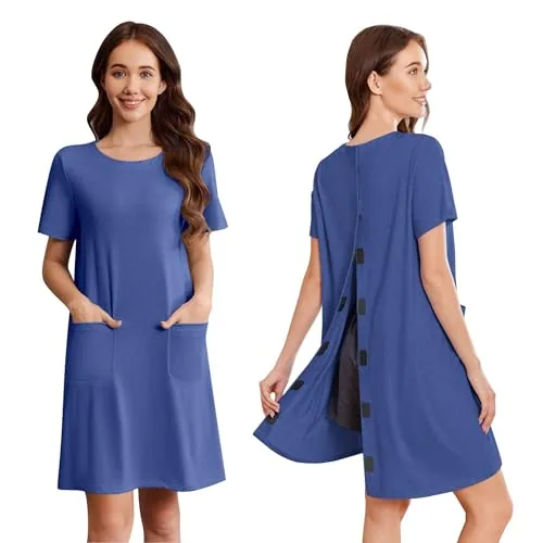 Women's Open-Back Dress, Deep Blue