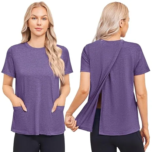 Women's Short-Sleeve Tear-Away Shirt II, Purple