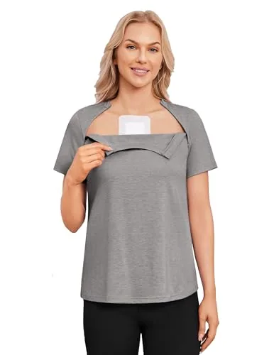 Women's Short-Sleeve Port-Access Shirt IX, Light Grey