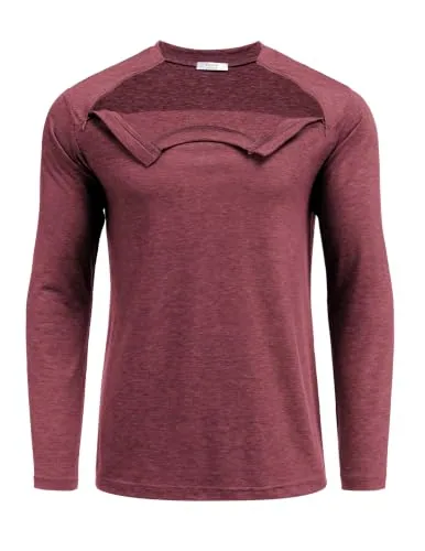 Unisex Long-Sleeve Port-Access Shirt, Burgundy