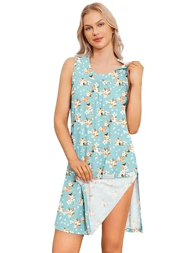 Women's Open-Back Dress IV, Green Print