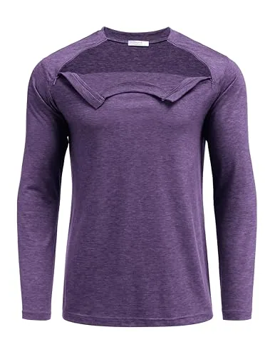 Unisex Long-Sleeve Port-Access Shirt, Dark Purple