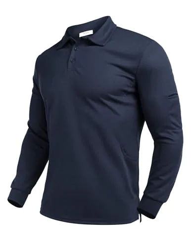 Men's Long-Sleeve Polo, Navy