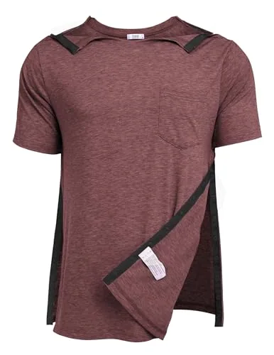 Men's Short-Sleeve Tear-Away Shirt, Jujube Red