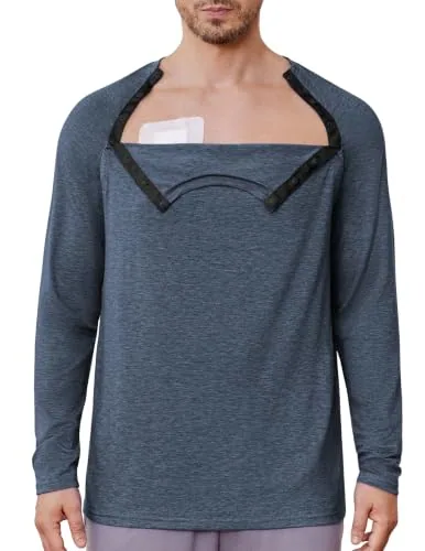 Men's Long-Sleeve Port-Access Shirt, Blue Purple