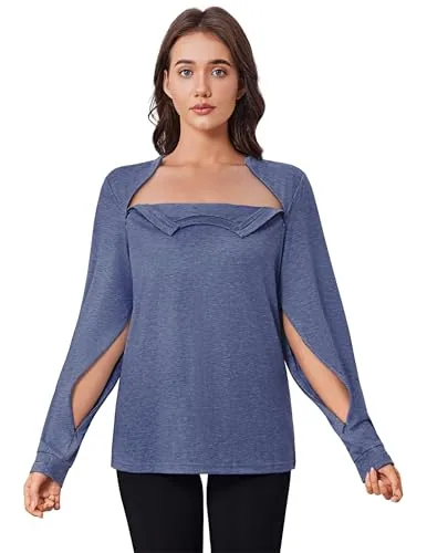 Women's Long-Sleeve Port-Access Shirt, Navy Blue