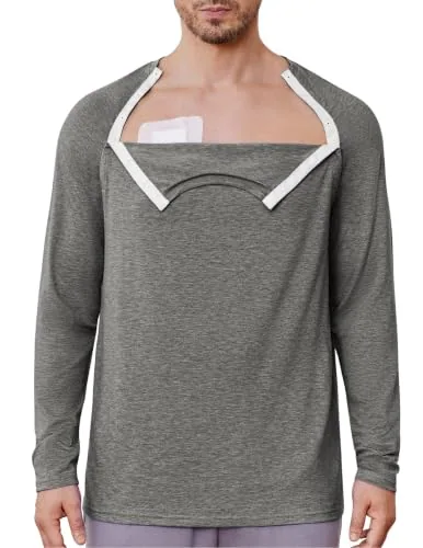 Men's Long-Sleeve Port-Access Shirt, Light Gray