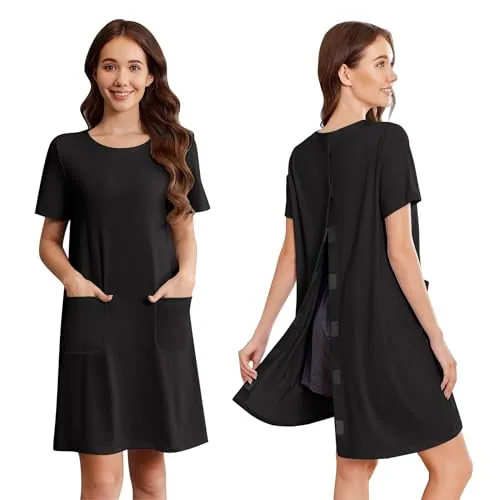 Women's Open-Back Dress, Black