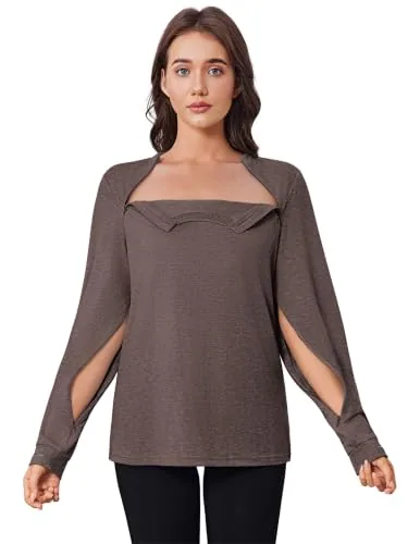 Women's Long-Sleeve Port-Access Sweatshirt, Brown