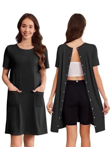 Women's Hospital Gown VI, Black