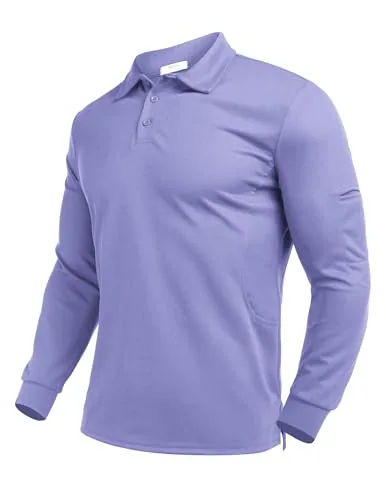 Men's Long-Sleeve Polo, Purple