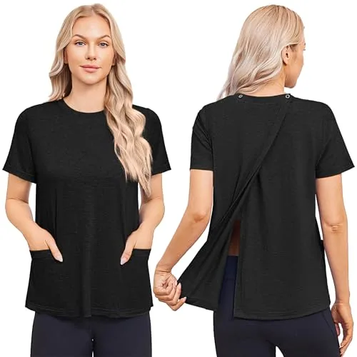 Women's Hospital Gown V, Black
