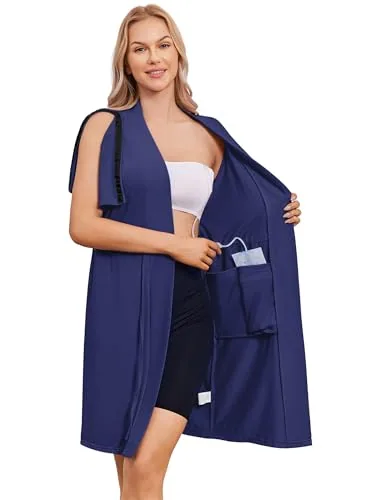 Women's Open-Back Nightgown VI, Navy Blue