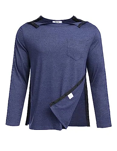 Men's Long-Sleeve Tear-Away Shirt, Nave Blue