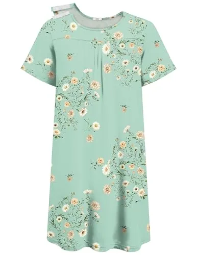 Women's Hospital Gown VIII, Light Green Flower Print