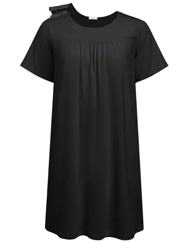 Women's Open-Back Nightgown, Black