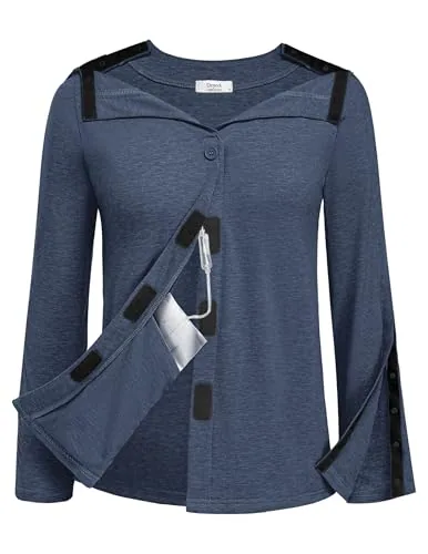 Unisex Mastectomy Shirt, Navy Blue