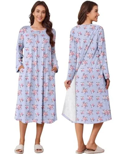 Unisex Hospital Gown, Purple Flower Print