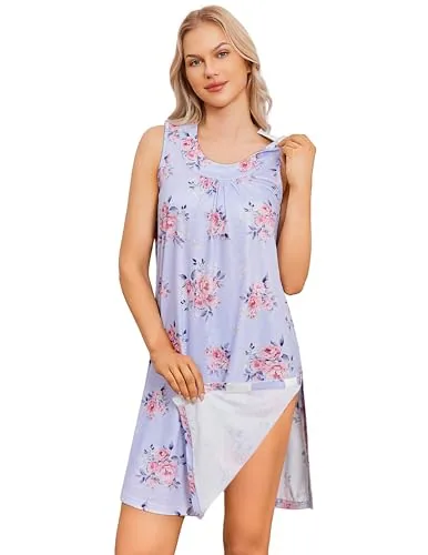 Women's Tear-Away Tank Top, Purple Print