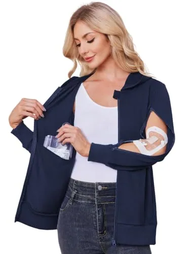 Women's Mastectomy Shirt III, Navy Blue