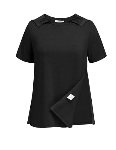 Women's Short-Sleeve Tear-Away Shirt, Black