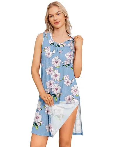 Women's Tear-Away Tank Top, Light Blue Print