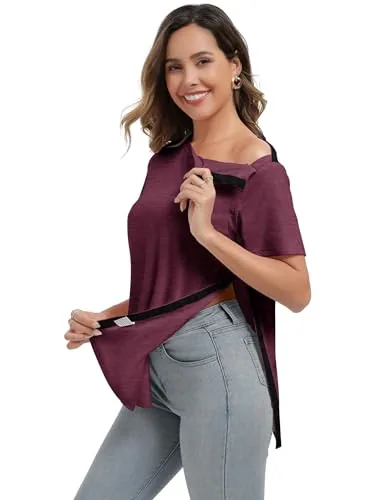 Women's Tear-Away Shirt, Wine Red