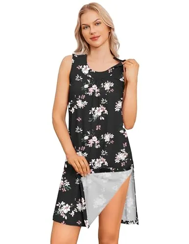 Women's Tear-Away Tank Top, Black Print
