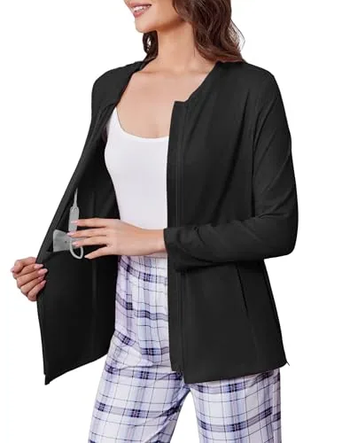 Women's Long-Sleeve Mastectomy Shirt, Black