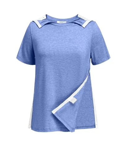 Women's Short-Sleeve Tear-Away Shirt, Blue