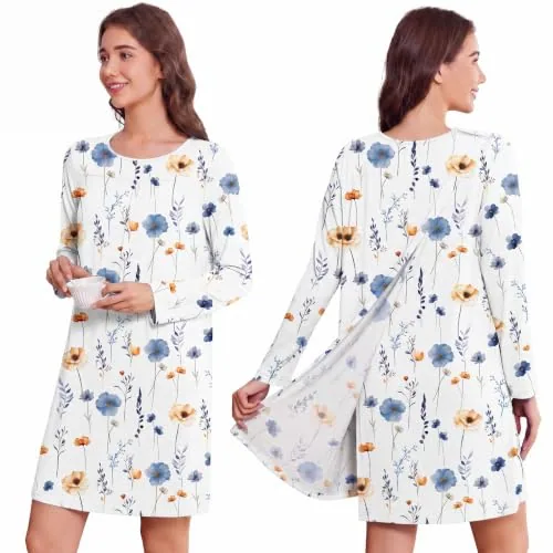 Women's Hospital Gown III, White Floral Print