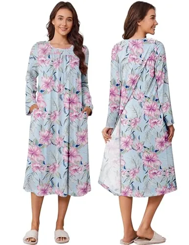 Women's Long-Sleeve Tear-Away Shirt, Rose Pink Green Print