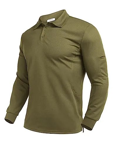 Men's Long-Sleeve Polo, Green