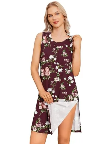 Women's Tear-Away Tank Top, Red Print